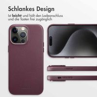 Accezz MagSafe Leather Backcover für das iPhone 15 Pro Max - Heath Purple