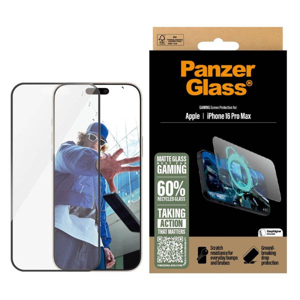 PanzerGlass Gaming Screen Protector Ultra Wide Fit mit Applikator für das iPhone 16 Pro Max