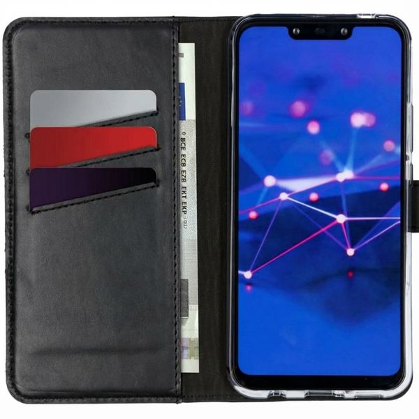 Selencia Echtleder Klapphülle Huawei Mate 20 Lite - Schwarz