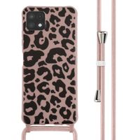 imoshion Silikonhülle design mit Band für das Samsung Galaxy A22 (5G) - Animal Pink