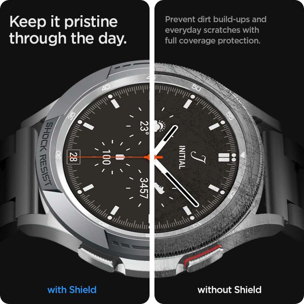 Spigen Chrono Shield für die Samsung Galaxy Watch 4 Classic - 46 mm - Silber