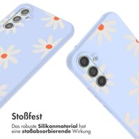 imoshion Silikonhülle design mit Band für das Samsung Galaxy A34 (5G) - Lila Flower Distance