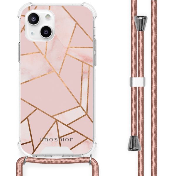 imoshion Design Hülle mit Band für das iPhone 13 Mini - Pink Graphic