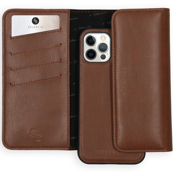 Selencia Clutch Klapphülle aus Leder mit herausnehmbarem Case iPhone 12 (Pro)