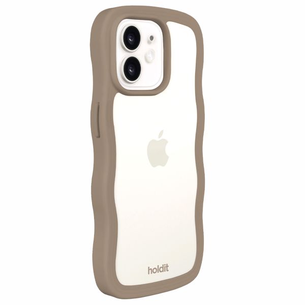 Holdit Wavy Case für das iPhone 12/12 Pro - Mocha Brown / Transparent