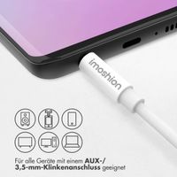 imoshion ﻿AUX-Kabel - 3,5 mm/Kabel für Audiobuchse- Stecker auf Stecker - 1 Meter - Weiß