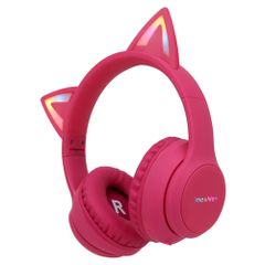 imoshion Kabellose Kinderkopfhörer LED Light Cat Ear - Dezibelbegrenzer - Mit AUX-Kabel - Hot Pink