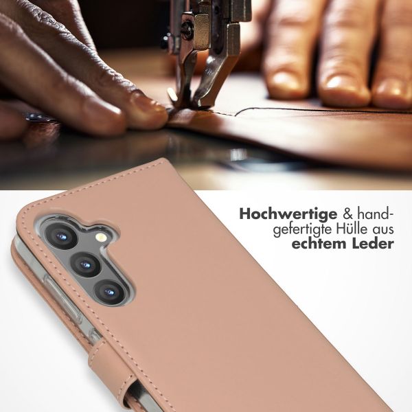 Selencia Echtleder Klapphülle für das Samsung Galaxy S24 - Dusty Pink