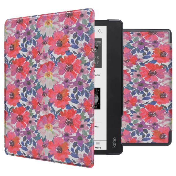 imoshion Design Slim Hard Case Sleepcover für das Kobo Elipsa 2E - Flower Watercolor