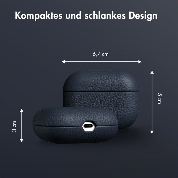 Accezz Echtes Leder Case Apple AirPods Pro - Dunkelblau