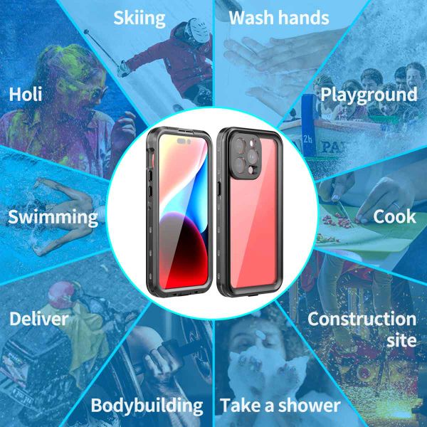 Redpepper Dot Plus Waterproof Case für das Apple iPhone 15 Pro Max - Schwarz