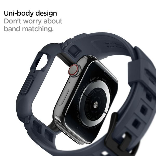 Spigen Rugged Armor™ Pro Case Dunkelblau für die Apple Watch 44 mm / 45 mm