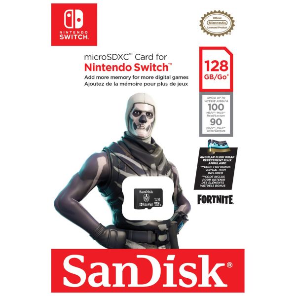 SanDisk microSD für das Nintendo Switch - 128GB - Fortnite Skull Trooper