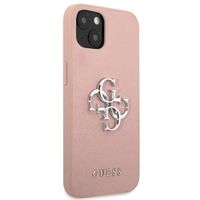 Guess 4G Metal Logo Saffiano Backcover Apple iPhone 13 Mini - Rosa