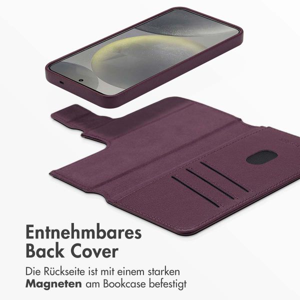 Accezz 2-in-1 Klapphülle aus Leder mit MagSafe für das Samsung Galaxy S25 - Heath Purple