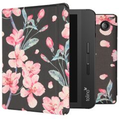 imoshion Design Slim Hard Case Sleepcover mit Stand Tolino Vision 5 - Blossom Watercolor Black