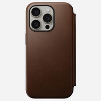 Nomad Modern Leather Folio Klapphülle Apple iPhone 15 Pro - Braun