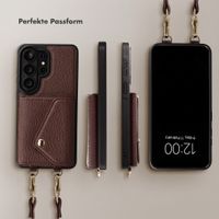 Selencia Sera HandyHülle mit Kordel und Umschlag-Kartenhalter Samsung Galaxy S26 Ultra - Chocolate Brown