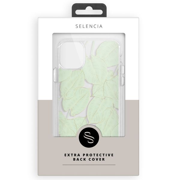 Selencia Zarya Fashion-Backcover mit zuverlässigem Schutz Apple iPhone SE (2022 / 2020) / 8 / 7 / 6(s) - Gold Green Botanic