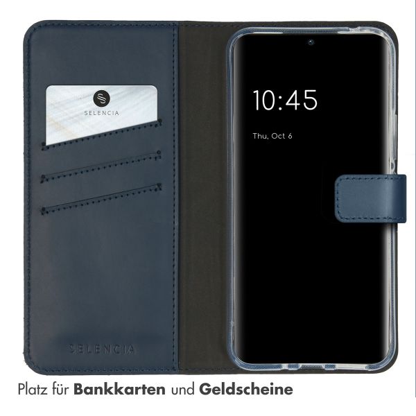 Selencia Echtleder Klapphülle Samsung Galaxy A54 (5G) - Blau