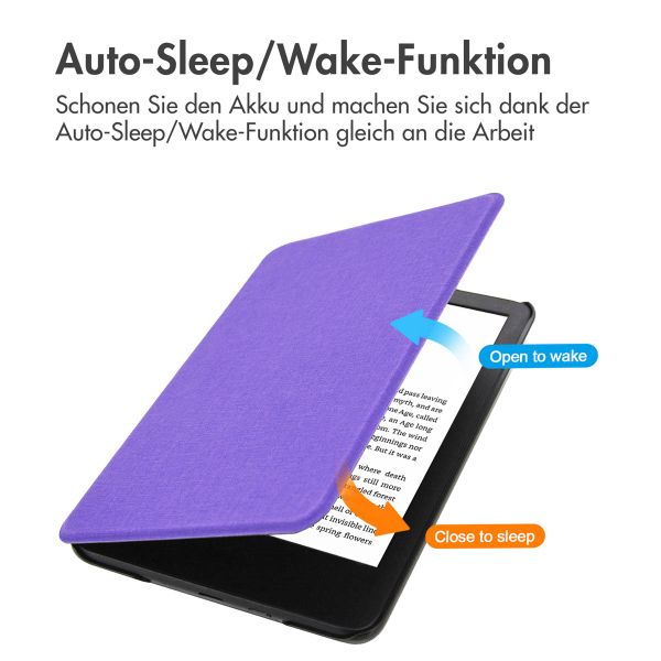 imoshion Canvas Sleepcover Klapphülle für das Amazon Kindle (2024) / Amazon Kindle (2022) 11th gen - Violett