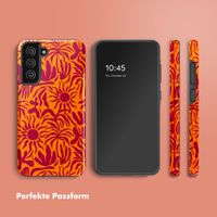 Selencia Vivid Tough Back Cover für das Samsung Galaxy S21 FE - Tropical Vibes Apricot