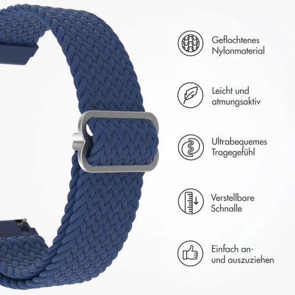 imoshion Gewebtes Nylonarmband - Universeller 22-mm-Anschluss - Dunkelblau