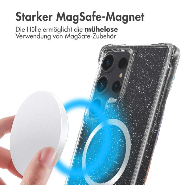 imoshion Klare Glitter Backcover mit MagSafe Samsung Galaxy S25 Ultra - Silber