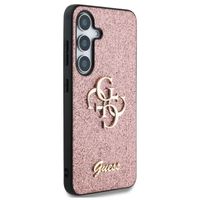 Guess 4G Metal Logo Back Cover mit Glitter Samsung Galaxy S25 Plus - Rosa