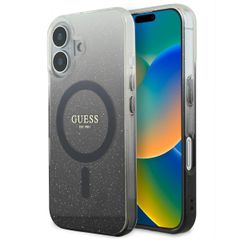 Guess MagSafe IML Glitter Gradient Case Apple iPhone 16 - Schwarz