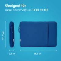 imoshion Laptop Hülle 15-16 Zoll - Laptop Sleeve mit Fach - Cobalt Blue