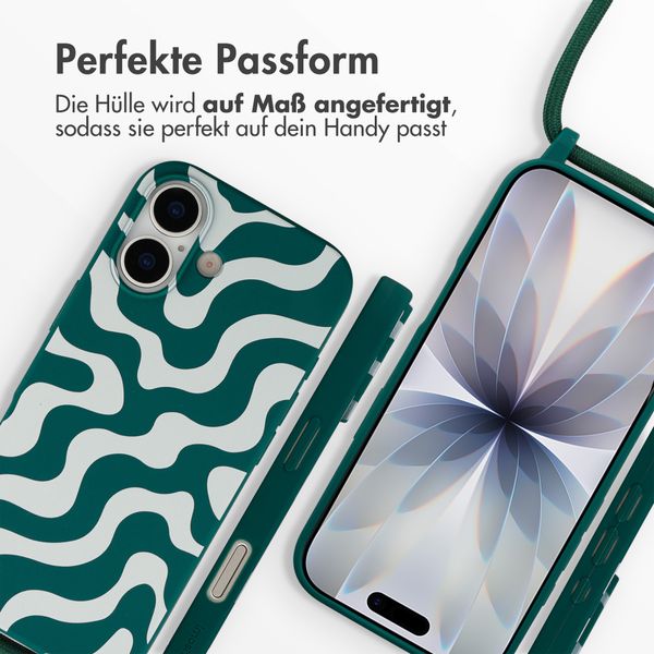 imoshion SilikonHülle design mit Band Apple iPhone 17 - Petrol Green Groovy