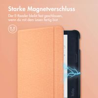 imoshion Canvas Sleepcover Klapphülle mit stand für das voor de Kobo Libra Colour - Peach