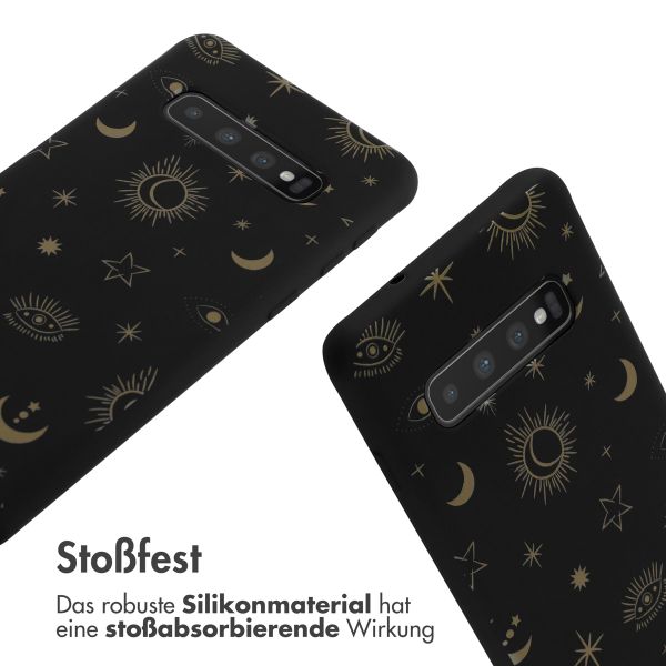 imoshion Silikonhülle design mit Band für das Samsung Galaxy S10 - Sky Black