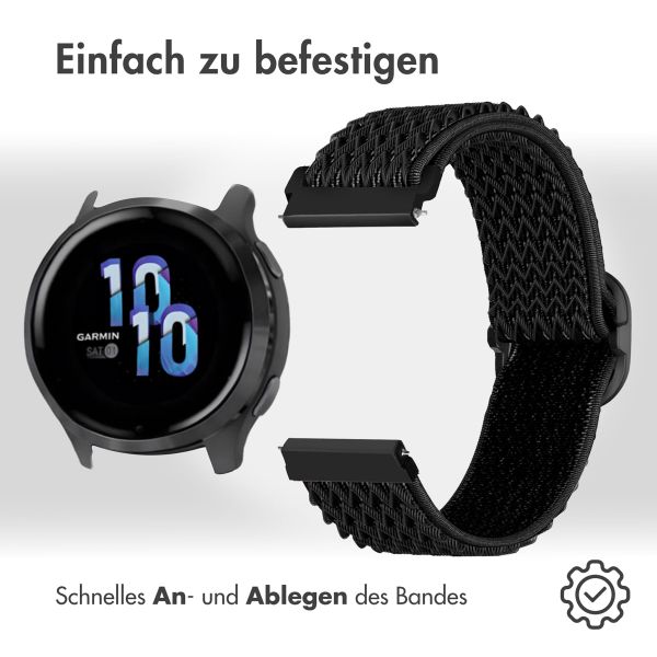 imoshion Elastisches Nylonarmband -   Universelle 22 mm Anschluss - Schwarz