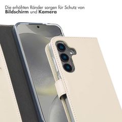 Selencia Echtleder Klapphülle Samsung Galaxy S25 - Greige