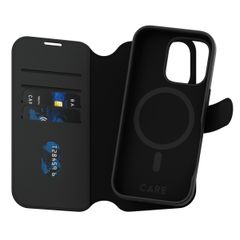 CARE by PanzerGlass Tango 2-in-1 Wallet Case MagSafe für das iPhone 16 Pro - Schwarz