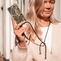 imoshion Design Hülle mit Band für das Samsung Galaxy A72 - Golden Leaves / Transperent