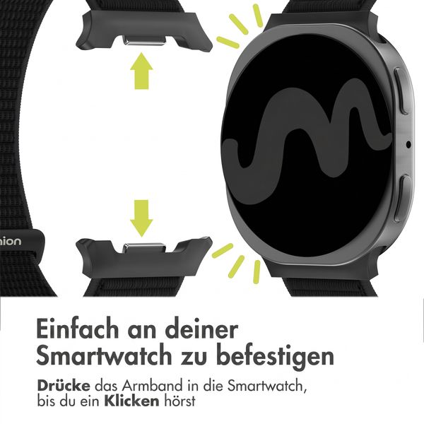 imoshion Nylonarmband für Samsung Galaxy Watch 8 (40/44mm) / Classic (46mm) - Schwarz