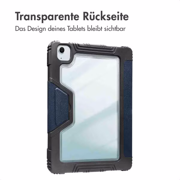 Accezz Rugged Trifold Klapphülle Apple iPad Air 11 Zoll (2025) M3 / (2024) M2 / Air 5 (2022) / Air 4 (2020) - Dunkelblau