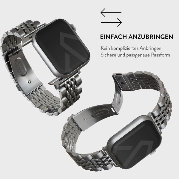 Burga Edelstahlarmband für das Apple Watch Series 1 bis 10 / SE / Ultra (2) (44/45/46/49 mm) - Chic Royal - Silber