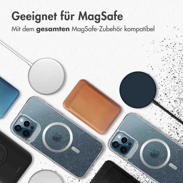 imoshion Klare Glitter Backcover mit MagSafe Apple iPhone 12 (Pro) - Silber