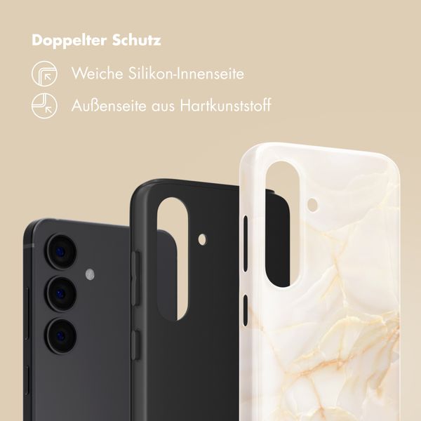 Selencia Vivid Back Cover Samsung Galaxy S24 - Golden Beige Marble