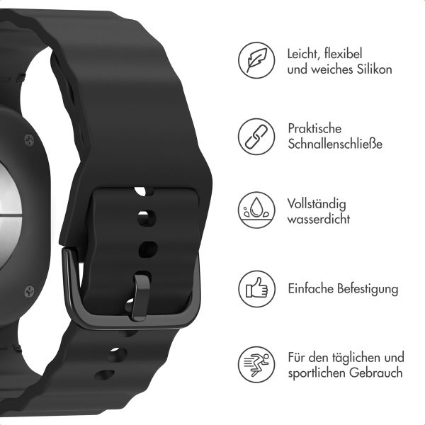 imoshion Wave Silikonarmband für das  Samsung Galaxy Watch 8 (40/44mm) / Classic (46mm) - Schwarz