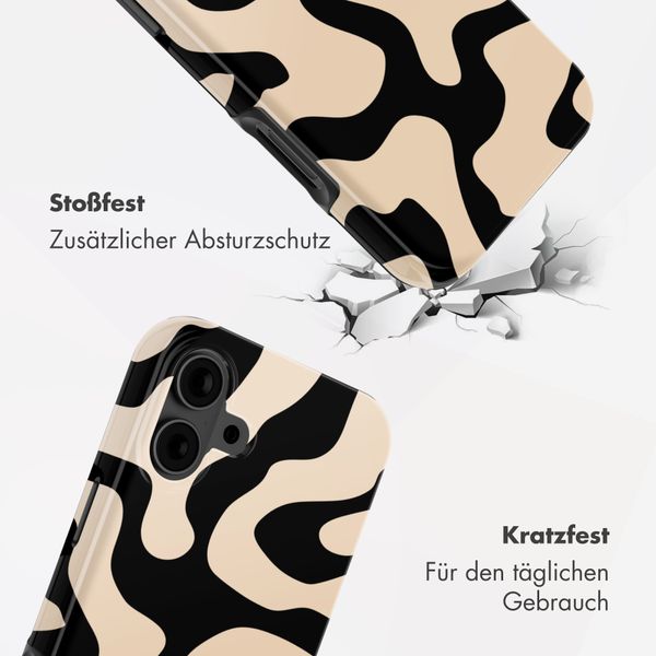 Selencia Vivid Back Cover Apple iPhone 16 - Art Wave Black
