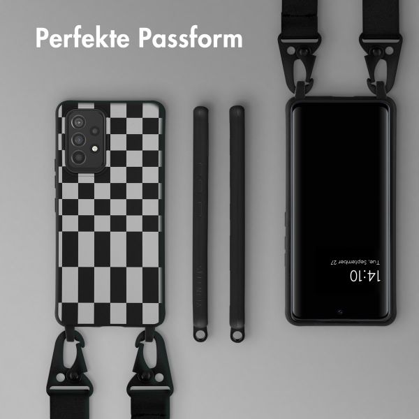 Selencia SilikonHülle design mit abnehmbarem Band Samsung Galaxy A53 - Irregular Check Black