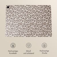 Selencia Sabi Klapphülle mit Leopardenmuster Samsung Galaxy Tab A11 Plus - Soft Ivory