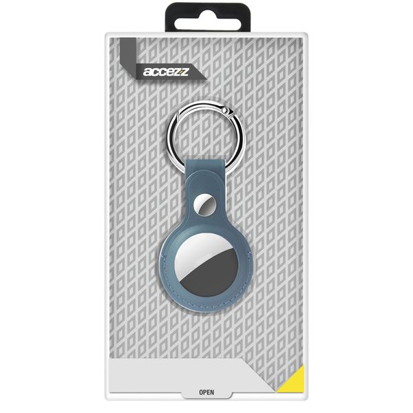 Accezz ﻿Genuine Leather Keychain Case Apple AirTag - Blau