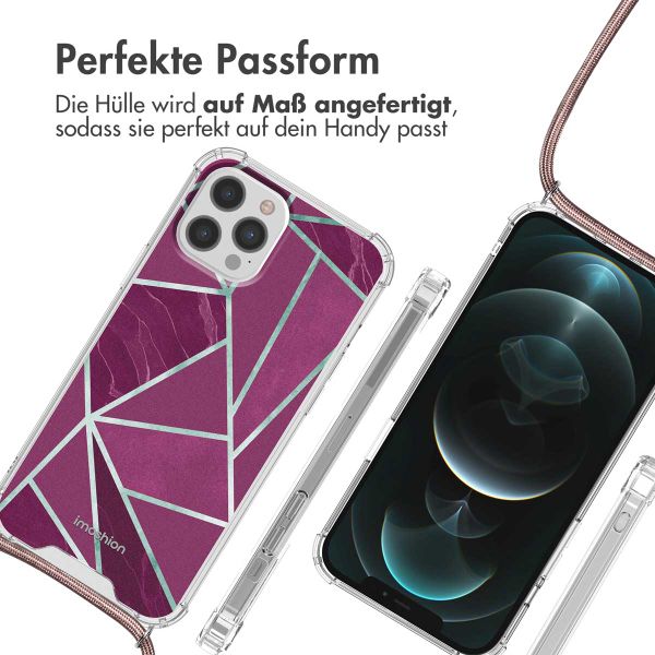 imoshion Design Hülle mit Band Apple iPhone 12 Pro Max - Bordeaux Graphic