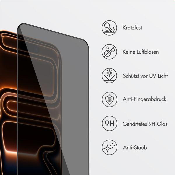 Accezz Sichtschutz-Schutzglas mit Applikator Apple iPhone 17 Pro Max